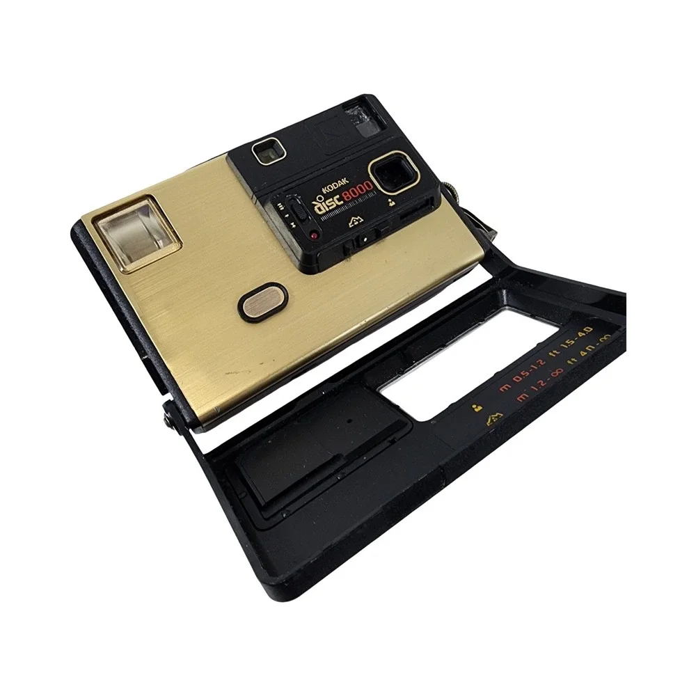 Kodak Disc 8000 Vintage Camera Black Gold with Digital‎ Clock and Flash USA